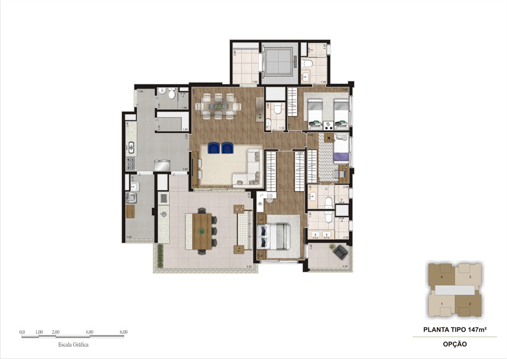 Plata Opção - 147,5 m² | Legacy Klabin – Chácara Klabin - São Paulo - São Paulo Plata Opção - 147,5 m² | Legacy Klabin – Apartamento na Chácara Klabin - São Paulo - São Paulo