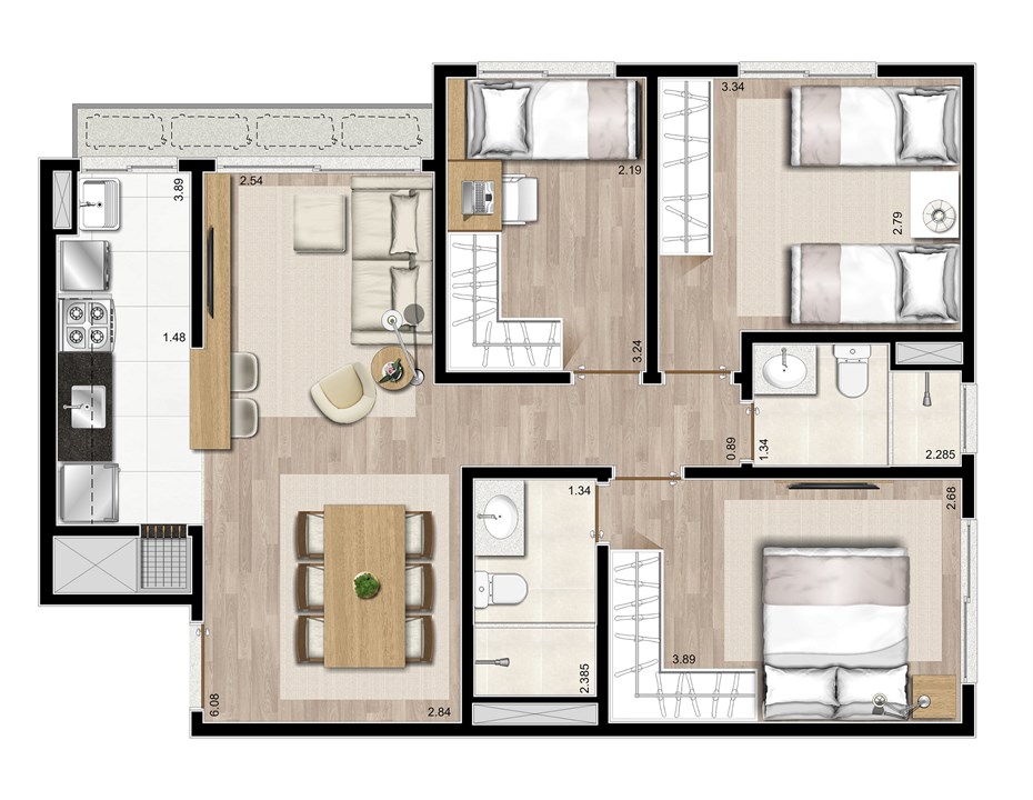 3 dormitórios - 72m² | Prime – Menino Deus - Porto Alegre - Rio Grande do Sul 3 dormitórios - 72m² | Prime – Apartamento Junto ao Menino Deus - Porto Alegre - Rio Grande do Sul