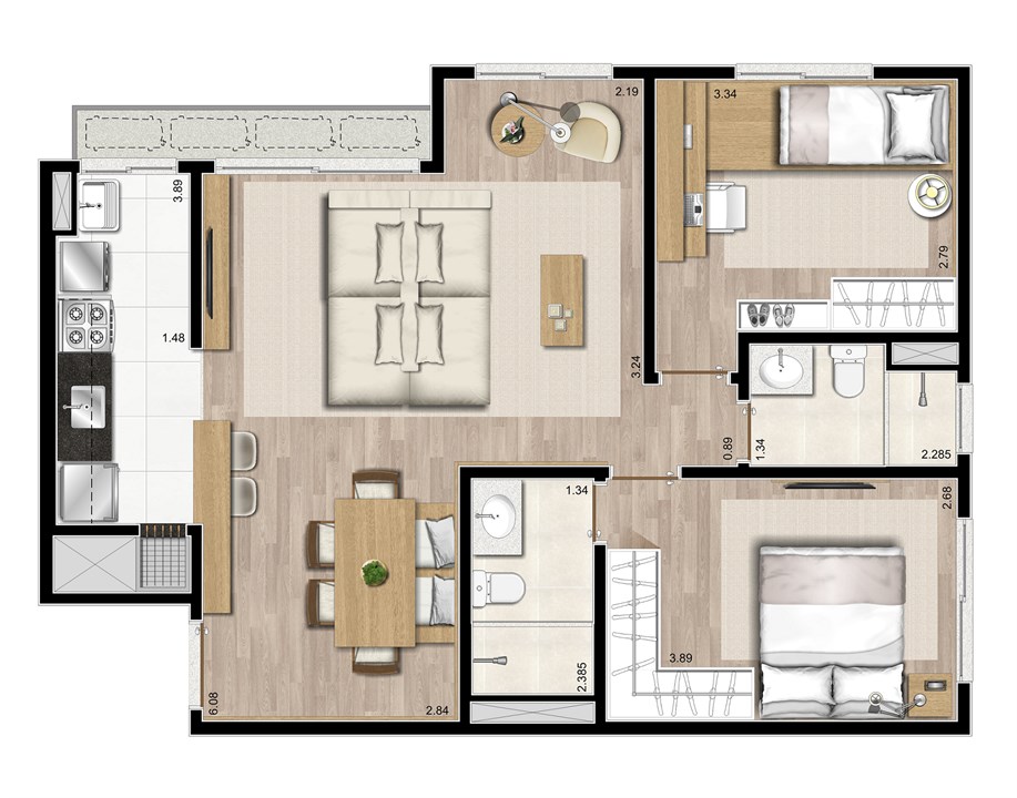 3 dormitórios com living estendido - 72m² | Prime – Menino Deus - Porto Alegre - Rio Grande do Sul 3 dormitórios com living estendido - 72m² | Prime – Apartamento Junto ao Menino Deus - Porto Alegre - Rio Grande do Sul