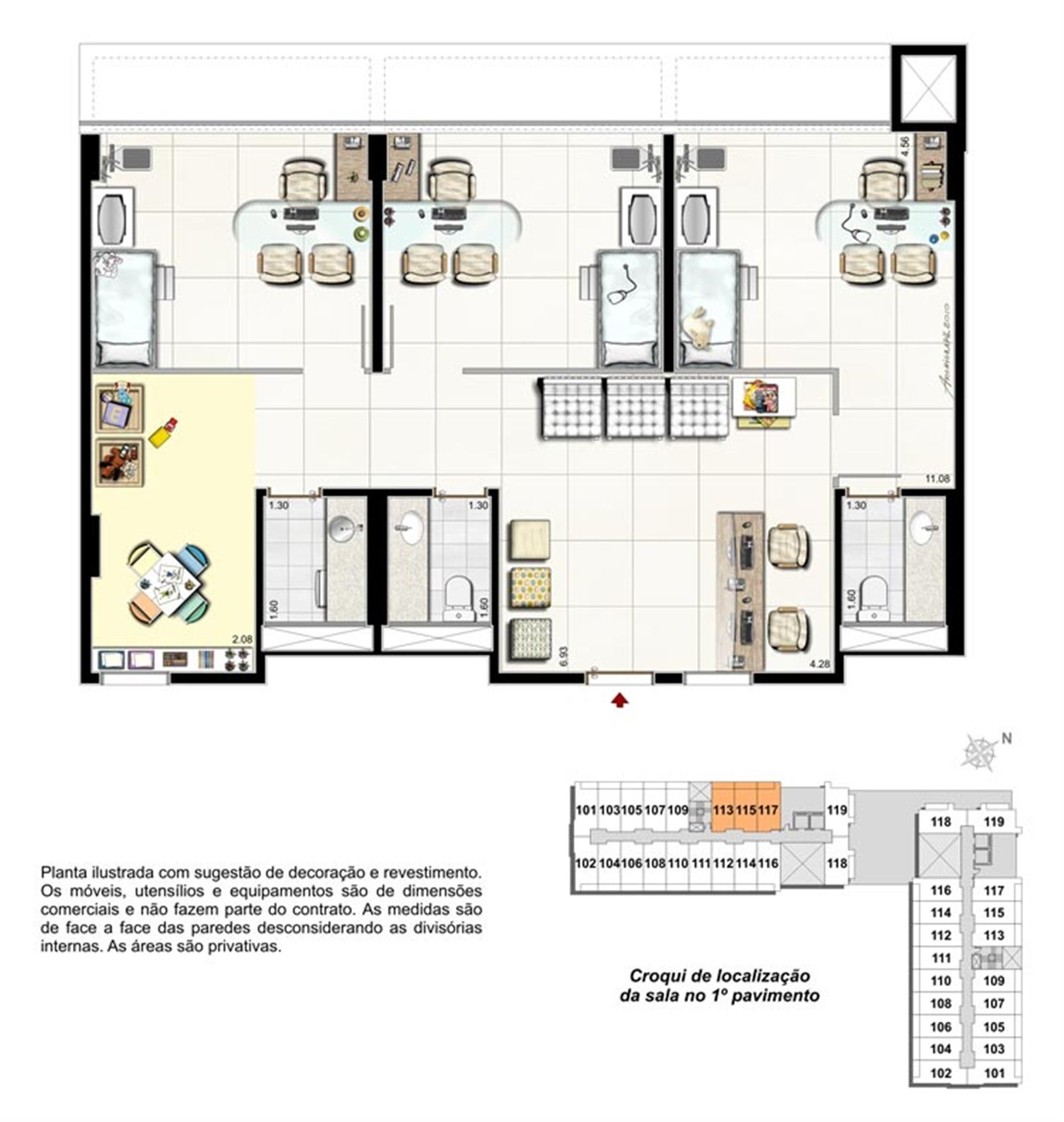 Planta da Sala 13, 15 e 17 - Pediatra | Biosphere – Asa Norte - Brasília - Distrito Federal Planta da Sala 13, 15 e 17 - Pediatra | Biosphere – Salas Comerciais na Asa Norte - Brasília - Distrito Federal
