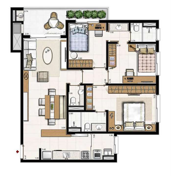 3 suítes Cobertura 182 m² privativos 262 m² área total | Boulevard – Abraão - Florianópolis - Santa Catarina 3 suítes Cobertura 182 m² privativos 262 m² área total | Boulevard – Apartamento no Abraão - Florianópolis - Santa Catarina