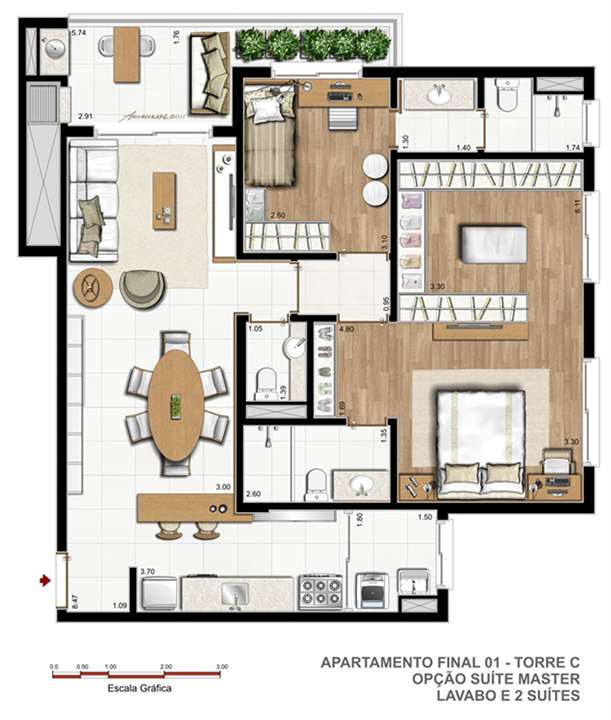 Torre C F01 Opção suíte master | Vitamare – Abraão - Florianópolis - Santa Catarina Torre C F01 Opção suíte master | Vitamare – Apartamento no Abraão - Florianópolis - Santa Catarina