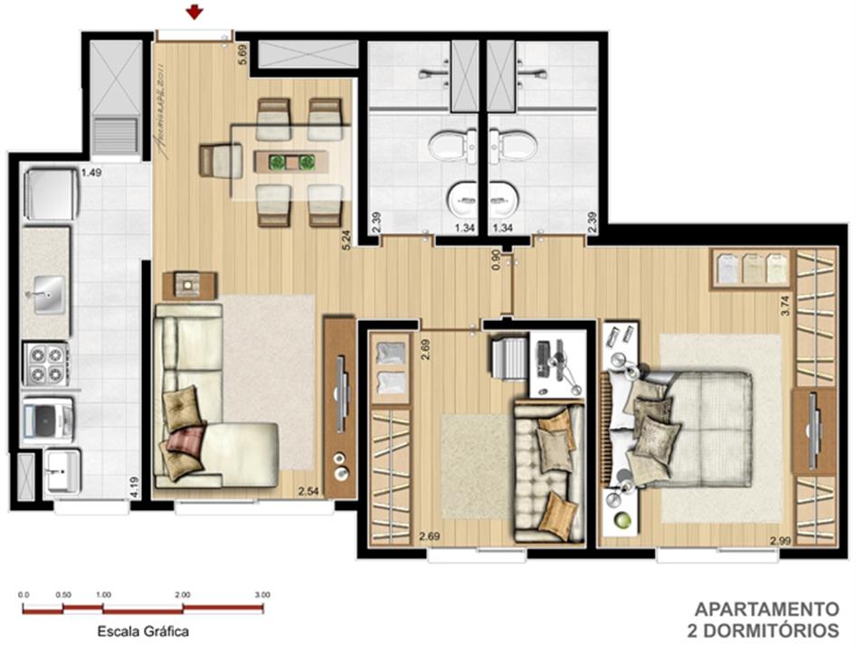 Apto. 2 dorms. com suíte - 56,21 m² | Way – Partenon - Porto Alegre - Rio Grande do Sul Apto. 2 dorms. com suíte - 56,21 m² | Way – Apartamento no Partenon - Porto Alegre - Rio Grande do Sul