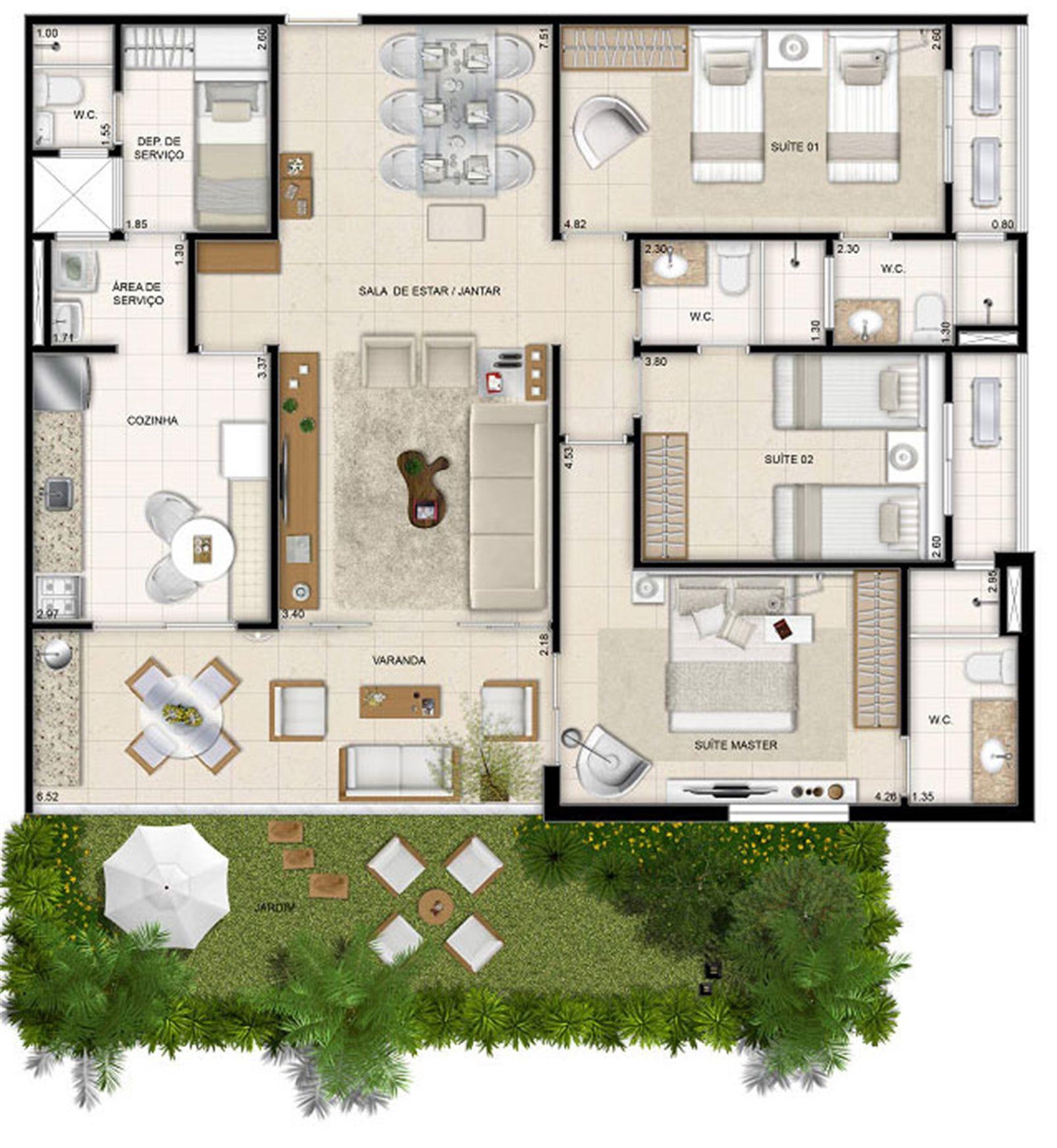 Perspectiva ilustrada da planta Mason Makani 126 m² | Mandara Kauai – Porto das Dunas - Aquiraz - Ceará Perspectiva ilustrada da planta Mason Makani 126 m² | Mandara Kauai – Apartamento no Porto das Dunas - Aquiraz - Ceará