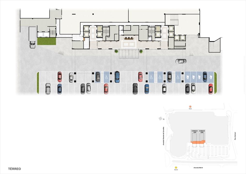 Masterplan Pavimento Térreo | Carioca Offices – Vila da Penha - Rio de Janeiro - Rio de Janeiro Masterplan Pavimento Térreo | Carioca Offices – Salas Comerciais na Vila da Penha - Rio de Janeiro - Rio de Janeiro