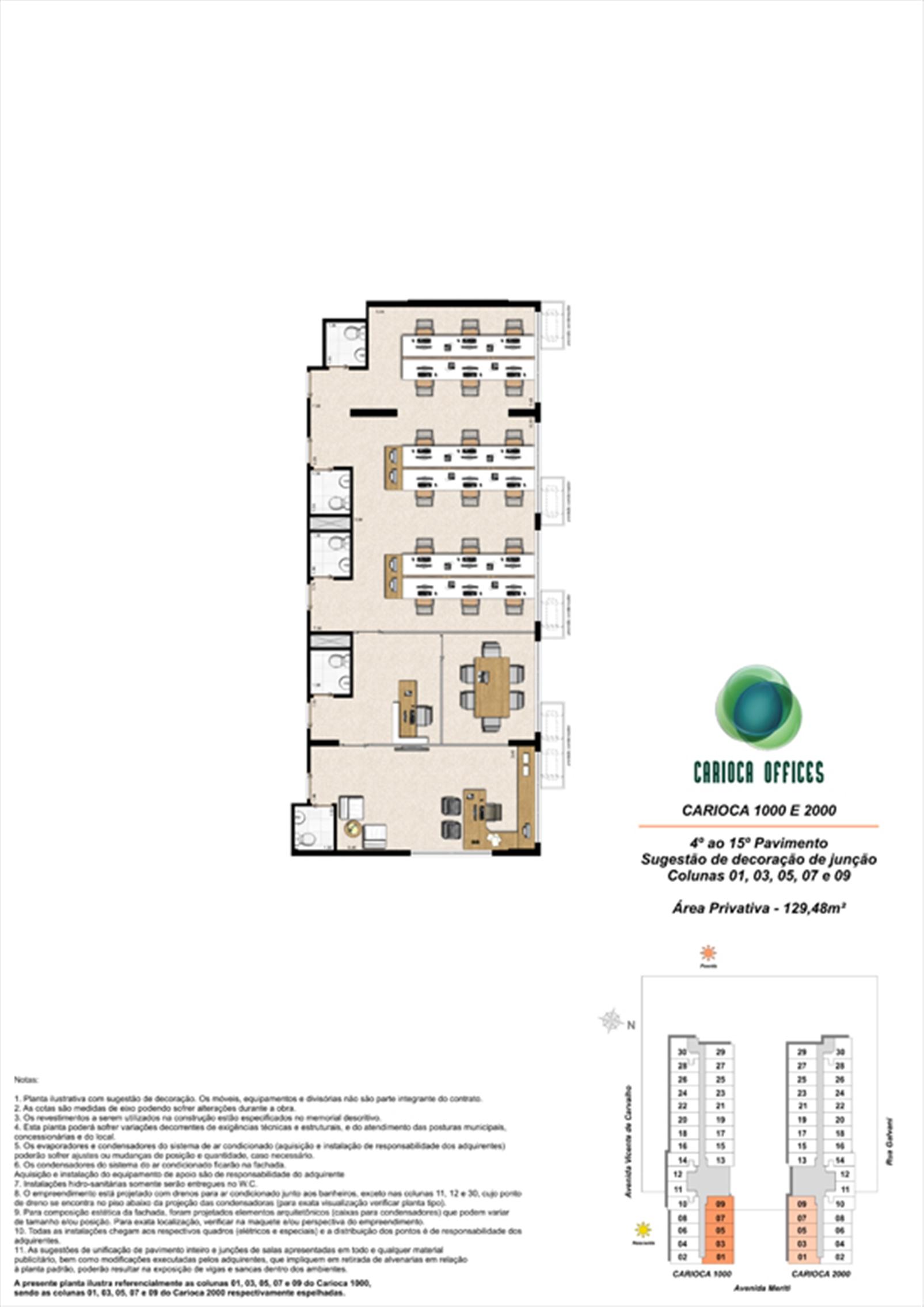 Sugestão de decoração de junção - Carioca 1000 e 2000 - colunas 01, 03, 05, 07 e 09 - 4º ao 15º Pavimento | Carioca Offices – Vila da Penha - Rio de Janeiro - Rio de Janeiro Sugestão de decoração de junção - Carioca 1000 e 2000 - colunas 01, 03, 05, 07 e 09 - 4º ao 15º Pavimento | Carioca Offices – Salas Comerciais na Vila da Penha - Rio de Janeiro - Rio de Janeiro
