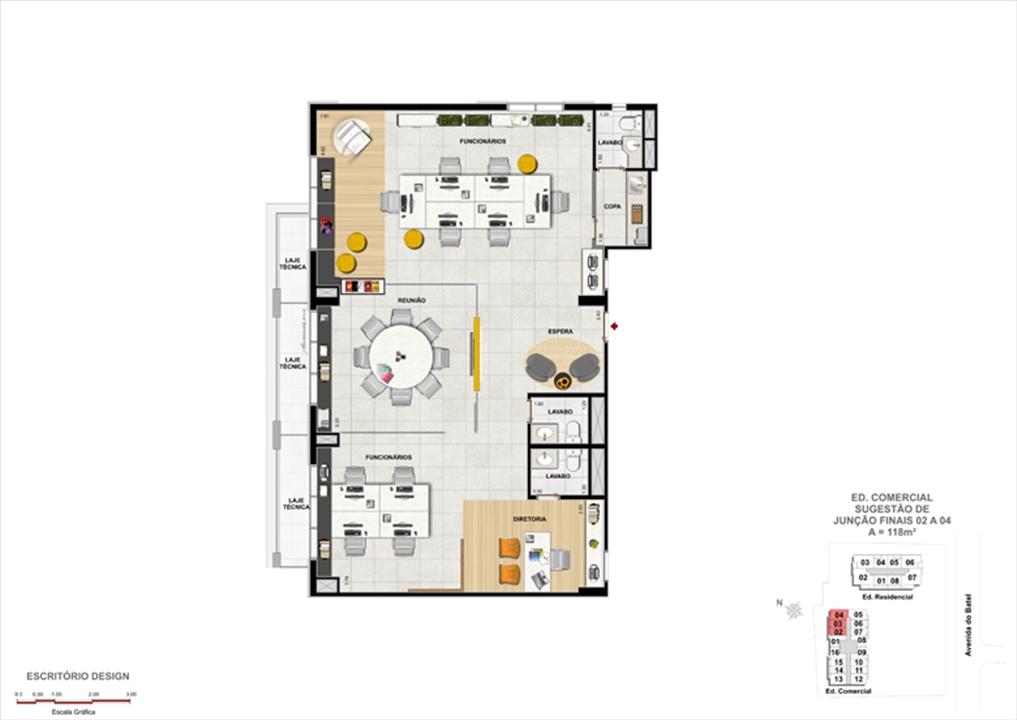 Modelo de Escritório de Design | 1550 Batel Comercial (Work Batel) – Batel - Curitiba - Paraná Modelo de Escritório de Design | 1550 Batel Comercial (Work Batel) – Salas Comerciais no Batel - Curitiba - Paraná