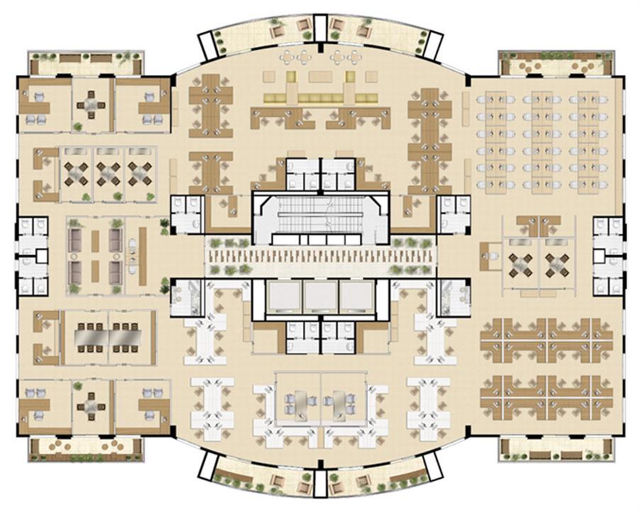 Planta laje única 1.000 m² (Torre Sky Tower) | Villa Lobos Office Park – Alto de Pinheiros - São Paulo - São Paulo Planta laje única 1.000 m² (Torre Sky Tower) | Villa Lobos Office Park – Apartamento no Alto de Pinheiros - São Paulo - São Paulo