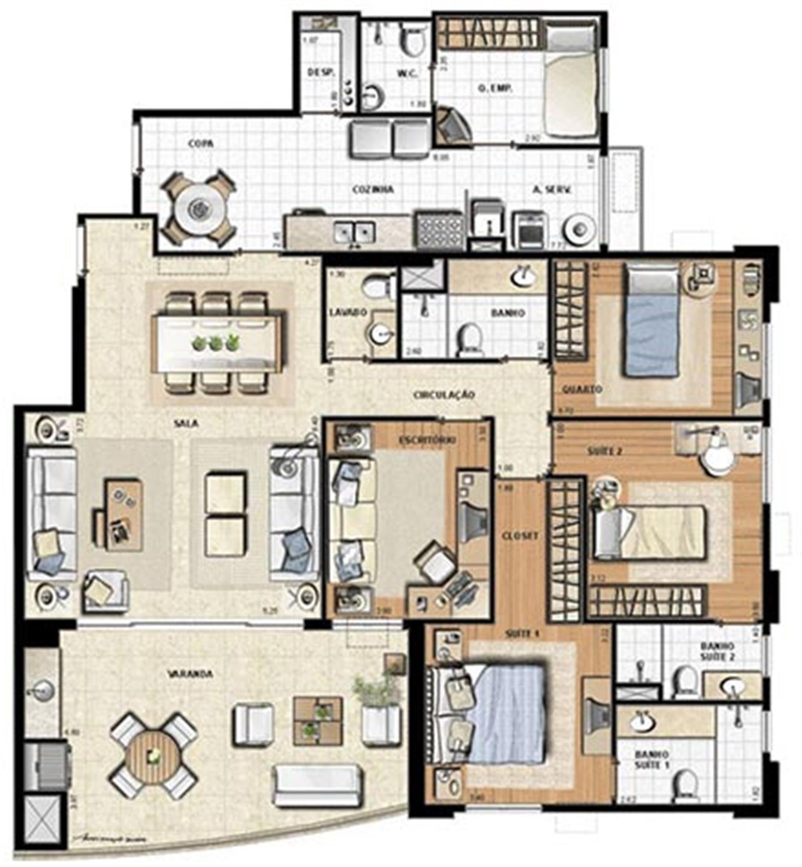 Planta Tipo Ed | Atmosfera Península – Barra da Tijuca - Rio de Janeiro - Rio de Janeiro Planta Tipo Ed | Atmosfera Península – Apartamento na Barra da Tijuca - Rio de Janeiro - Rio de Janeiro